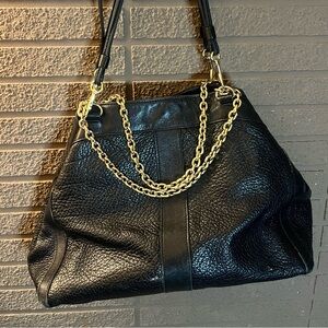 See By Chloe Black Leather Shoulder Bag with Gold Chain